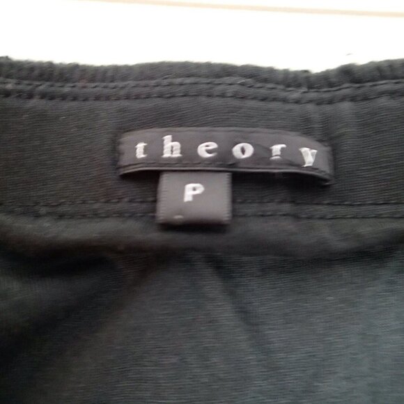 Theory Hailey Skirt Black Metallic Sequin Asymmetrical Hem - Picture 11 of 12